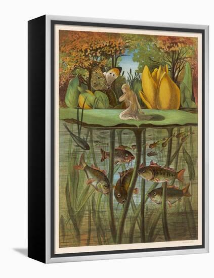 Thumbkinetta (Tommelise) Stands on a Water-Lily Leaf-Eleanor Vere Boyle-Framed Stretched Canvas