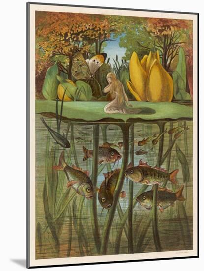 Thumbkinetta (Tommelise) Stands on a Water-Lily Leaf-Eleanor Vere Boyle-Mounted Art Print