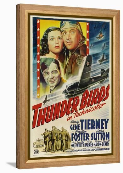 Thunder Birds, Clockwise from Left: Gene Tierney, Preston Foster, John Sutton, 1942-null-Framed Stretched Canvas