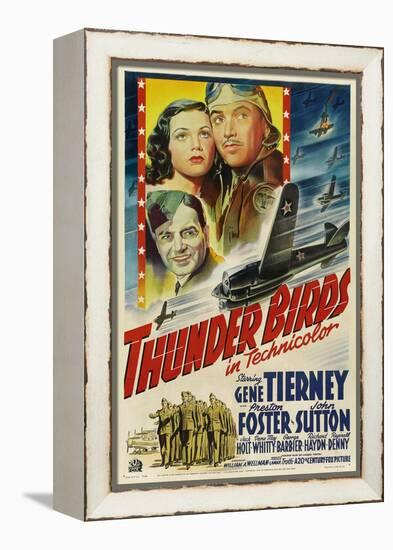 Thunder Birds, Clockwise from Left: Gene Tierney, Preston Foster, John Sutton, 1942-null-Framed Stretched Canvas