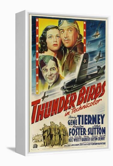 Thunder Birds, Clockwise from Left: Gene Tierney, Preston Foster, John Sutton, 1942-null-Framed Stretched Canvas