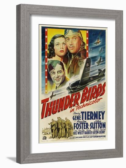 Thunder Birds, Clockwise from Left: Gene Tierney, Preston Foster, John Sutton, 1942-null-Framed Art Print