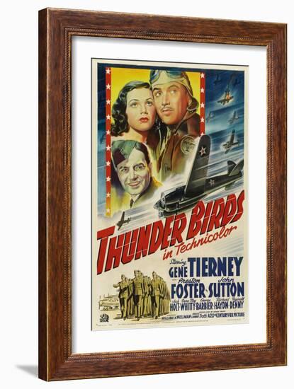 Thunder Birds, Clockwise from Left: Gene Tierney, Preston Foster, John Sutton, 1942-null-Framed Art Print