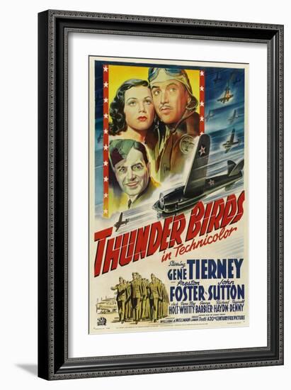 Thunder Birds, Clockwise from Left: Gene Tierney, Preston Foster, John Sutton, 1942-null-Framed Art Print