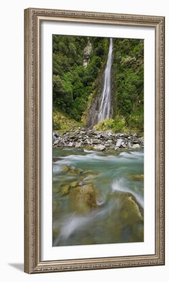 Thunder Creek Falls, Mount Aspiring National Park, Hating Passport, West Coast, South Island-Rainer Mirau-Framed Photographic Print