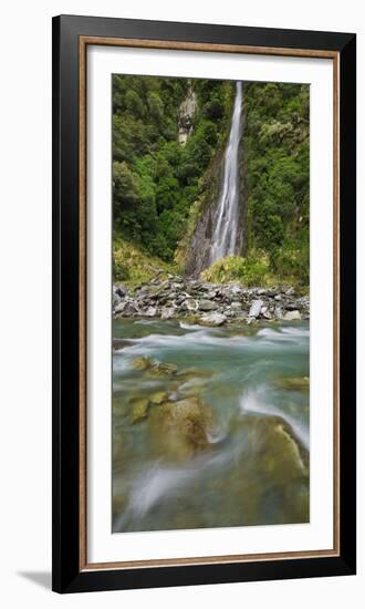 Thunder Creek Falls, Mount Aspiring National Park, Hating Passport, West Coast, South Island-Rainer Mirau-Framed Photographic Print