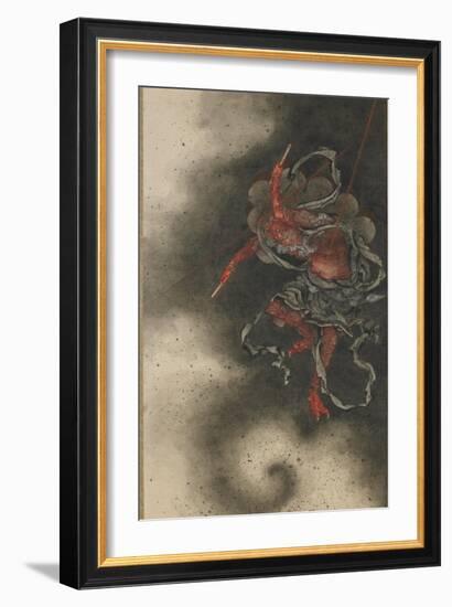 Thunder God, Edo Period, 1847-Katsushika Hokusai-Framed Giclee Print