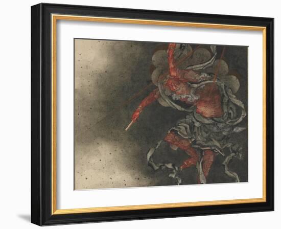 Thunder God, Edo Period, 1847-Katsushika Hokusai-Framed Giclee Print