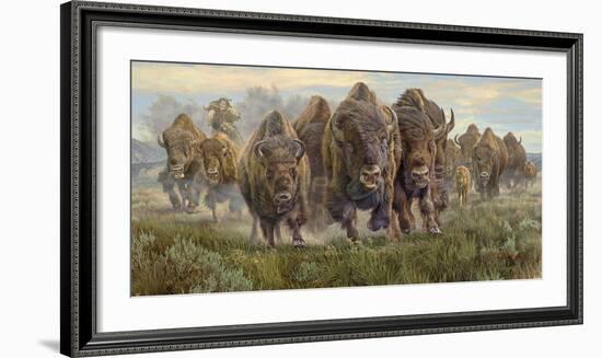 Thunder on the Prairie (Bison)-Kalon Baughan-Framed Giclee Print