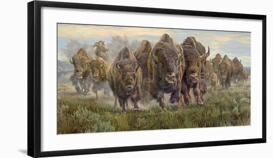 Thunder on the Prairie (Bison)-Kalon Baughan-Framed Giclee Print