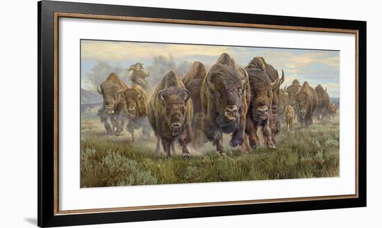 Thunder on the Prairie (Bison)-Kalon Baughan-Framed Giclee Print