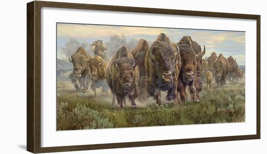 Thunder on the Prairie (Bison)-Kalon Baughan-Framed Giclee Print