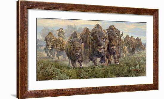 Thunder on the Prairie (Bison)-Kalon Baughan-Framed Giclee Print