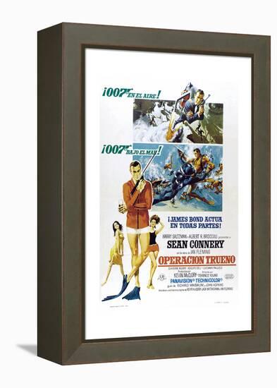 Thunderball, (aka Operacion Trueno), Spanish language poster, Sean Connery, 1965-null-Framed Stretched Canvas