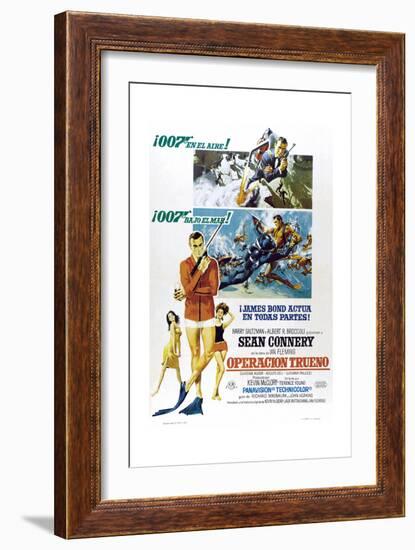 Thunderball, (aka Operacion Trueno), Spanish language poster, Sean Connery, 1965-null-Framed Premium Giclee Print