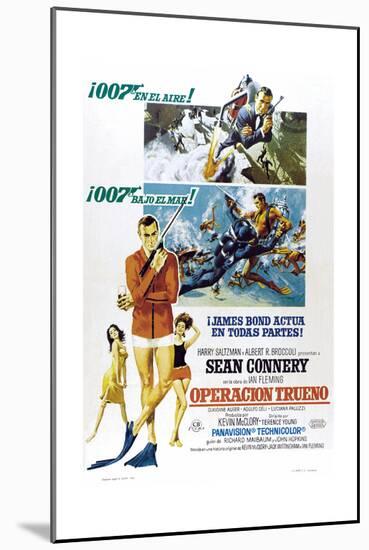 Thunderball, (aka Operacion Trueno), Spanish language poster, Sean Connery, 1965-null-Mounted Premium Giclee Print