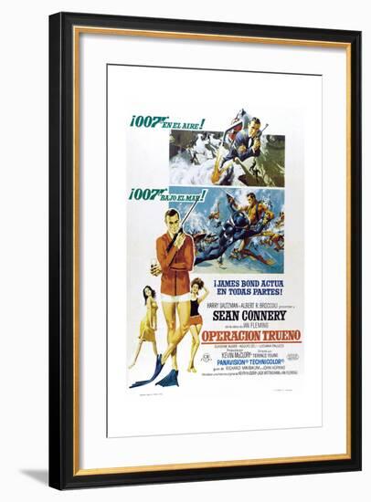 Thunderball, (aka Operacion Trueno), Spanish language poster, Sean Connery, 1965-null-Framed Art Print