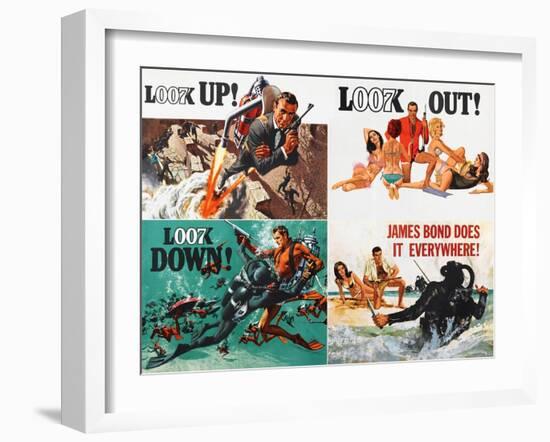 Thunderball, lobbycard, Sean Connery, 1965-null-Framed Art Print