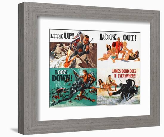 Thunderball, lobbycard, Sean Connery, 1965-null-Framed Art Print