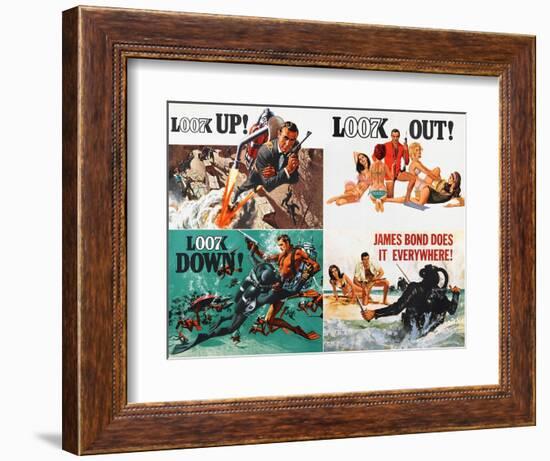 Thunderball, lobbycard, Sean Connery, 1965-null-Framed Art Print