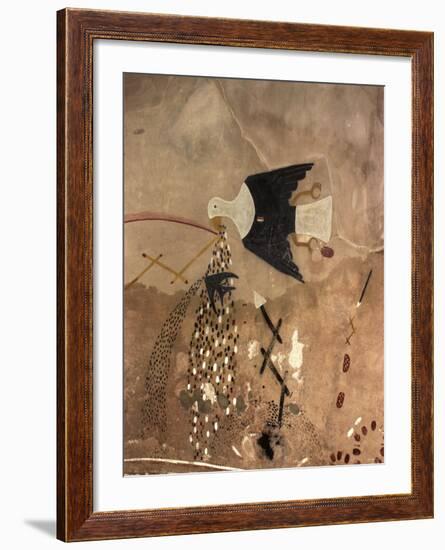 Thunderbird with Lightning and Rain, Fresco on Interior Kiva Wall, c.1500-null-Framed Photographic Print