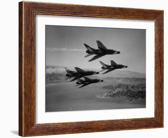 Thunderbirds in F-100's Flying in Formation-Ralph Crane-Framed Photographic Print