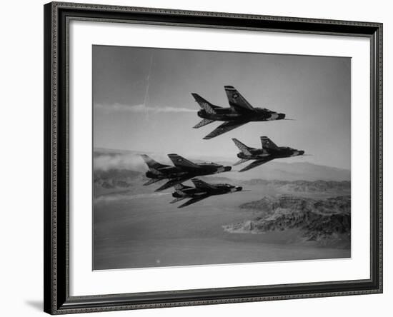 Thunderbirds in F-100's Flying in Formation-Ralph Crane-Framed Photographic Print