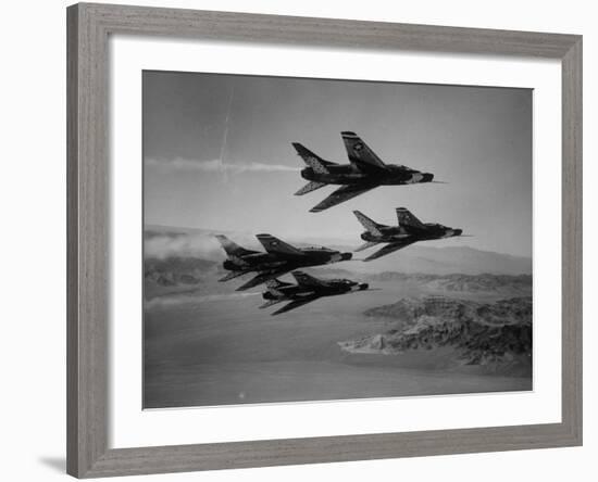 Thunderbirds in F-100's Flying in Formation-Ralph Crane-Framed Photographic Print