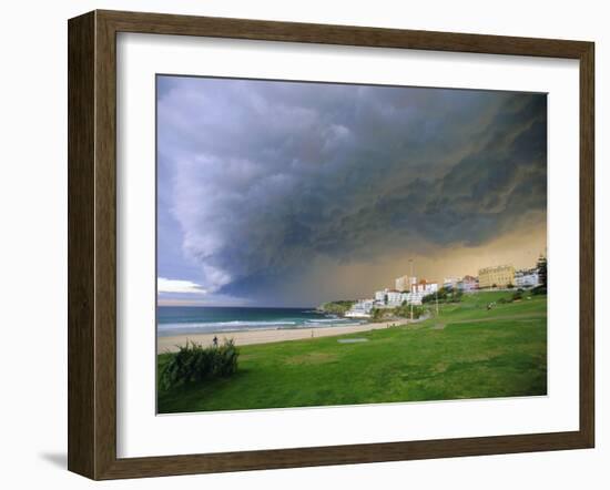 Thunderstorm Advancing Over Bondi Beach in the Eastern Suburbs, Sydney, Australia-Robert Francis-Framed Photographic Print