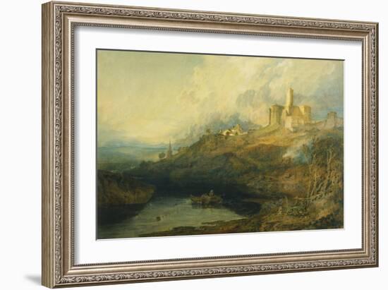 Thunderstorm Approaching at Sunset at Warkworth Castle, Northumberland-J. M. W. Turner-Framed Giclee Print