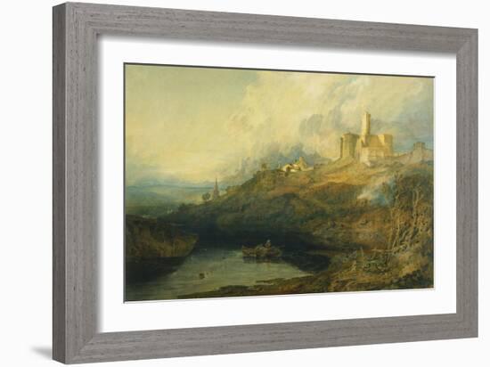 Thunderstorm Approaching at Sunset at Warkworth Castle, Northumberland-J. M. W. Turner-Framed Giclee Print