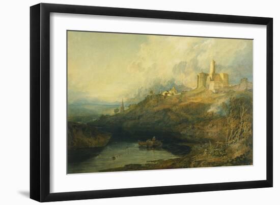 Thunderstorm Approaching at Sunset at Warkworth Castle, Northumberland-J. M. W. Turner-Framed Giclee Print