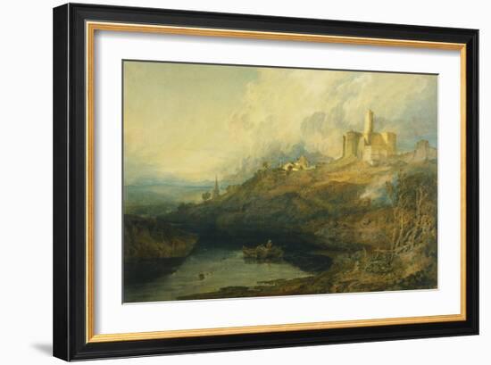 Thunderstorm Approaching at Sunset at Warkworth Castle, Northumberland-J. M. W. Turner-Framed Giclee Print