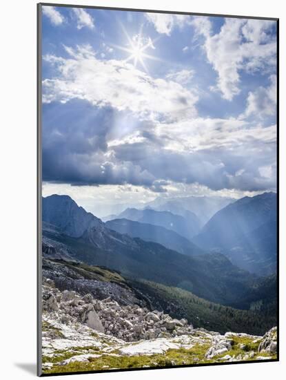 Thunderstorm clouds over Val Rendena. The Brenta Dolomites. Italy, Trentino, Val Rendena-Martin Zwick-Mounted Photographic Print