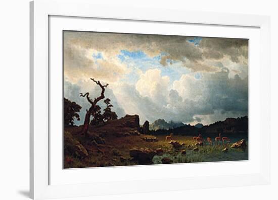 Thunderstorm In The Rocky Mountains, 1859-Albert Bierstadt-Framed Art Print