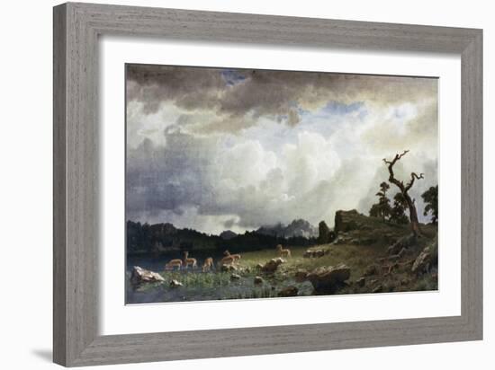 Thunderstorm in the Rocky Mountains-Albert Bierstadt-Framed Giclee Print