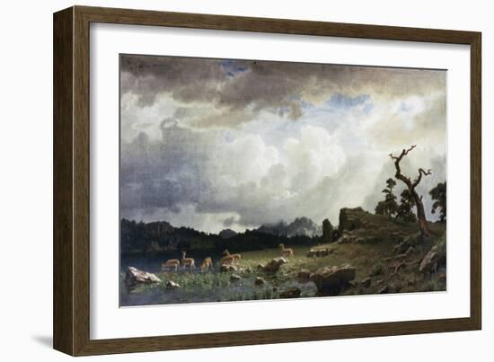 Thunderstorm in the Rocky Mountains-Albert Bierstadt-Framed Giclee Print