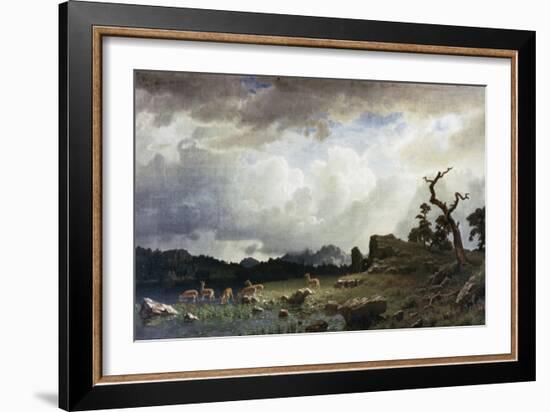 Thunderstorm in the Rocky Mountains-Albert Bierstadt-Framed Giclee Print