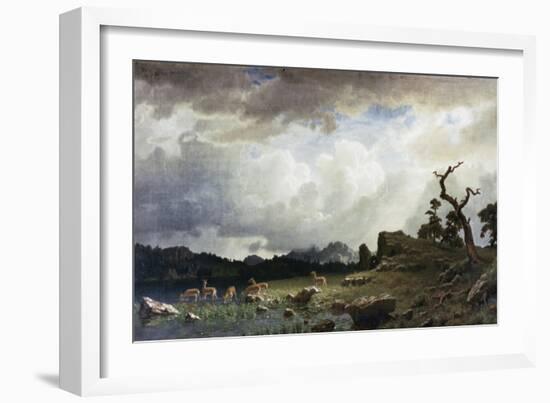 Thunderstorm in the Rocky Mountains-Albert Bierstadt-Framed Giclee Print