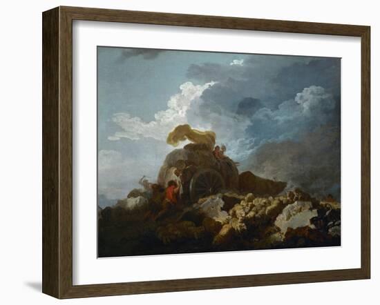 Thunderstorm, or the Cart Stuck in the Mud, 1759?-Jean-Honor? Fragonard-Framed Giclee Print