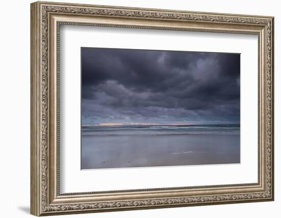 Thunderstorm over the ocean at night, Coral Sea, Surfer's Paradise, Gold Coast, Queensland, Aust...-Panoramic Images-Framed Photographic Print