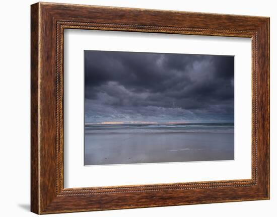 Thunderstorm over the ocean at night, Coral Sea, Surfer's Paradise, Gold Coast, Queensland, Aust...-Panoramic Images-Framed Photographic Print