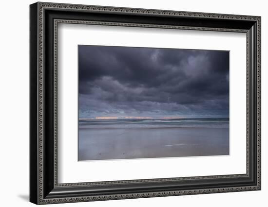 Thunderstorm over the ocean at night, Coral Sea, Surfer's Paradise, Gold Coast, Queensland, Aust...-Panoramic Images-Framed Photographic Print
