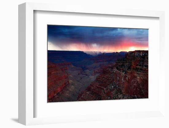 Thunderstorms over south rim, from Cape Royal, north rim, Grand Canyon, Grand Canyon National Park-Geraint Tellem-Framed Photographic Print