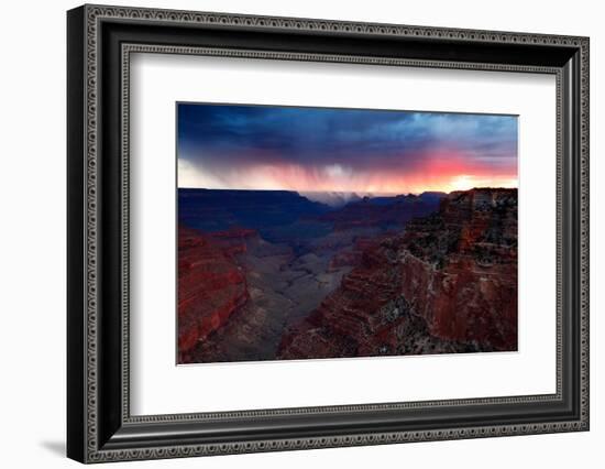 Thunderstorms over south rim, from Cape Royal, north rim, Grand Canyon, Grand Canyon National Park-Geraint Tellem-Framed Photographic Print