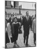 Thurgood Marshall Walking with His Wife-null-Mounted Photographic Print