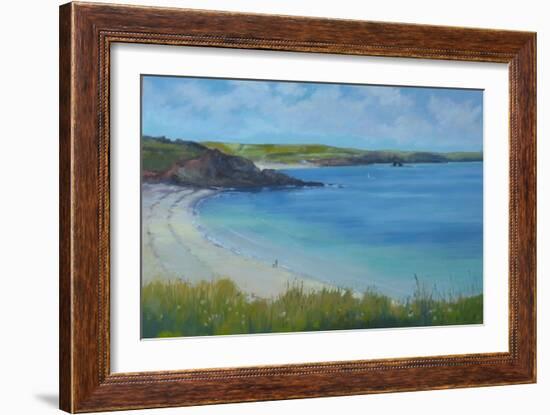 Thurlestone Beach, Calm Summer Day , 2016-Jennifer Wright-Framed Giclee Print