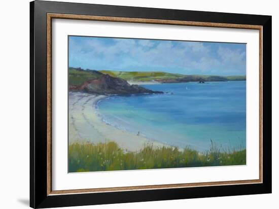 Thurlestone Beach, Calm Summer Day , 2016-Jennifer Wright-Framed Giclee Print