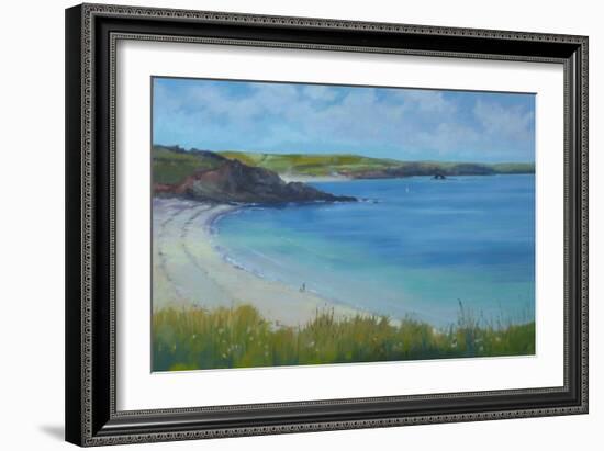 Thurlestone Beach, Calm Summer Day , 2016-Jennifer Wright-Framed Giclee Print