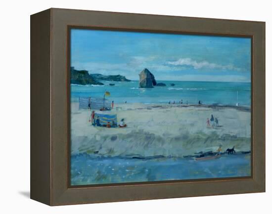 Thurlestone Rock , Devon, 2016-Jennifer Wright-Framed Premier Image Canvas